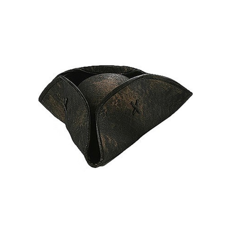 Adult Black Caribbean Pirate Costume Hat Standard