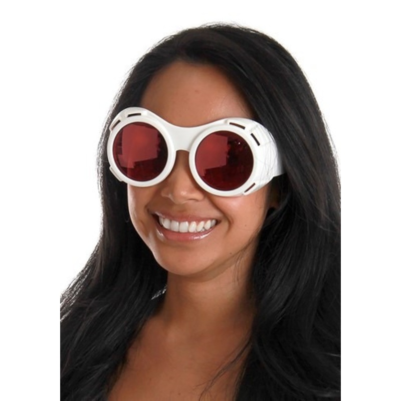 Adult White/Red Hyper Vision Goggles | Mad Scientist Accessories Standard