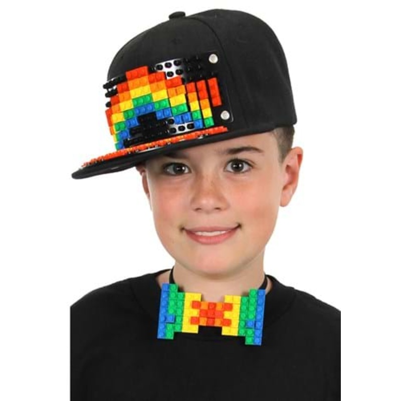 Black Bricky Blocks Snapback Hat Standard