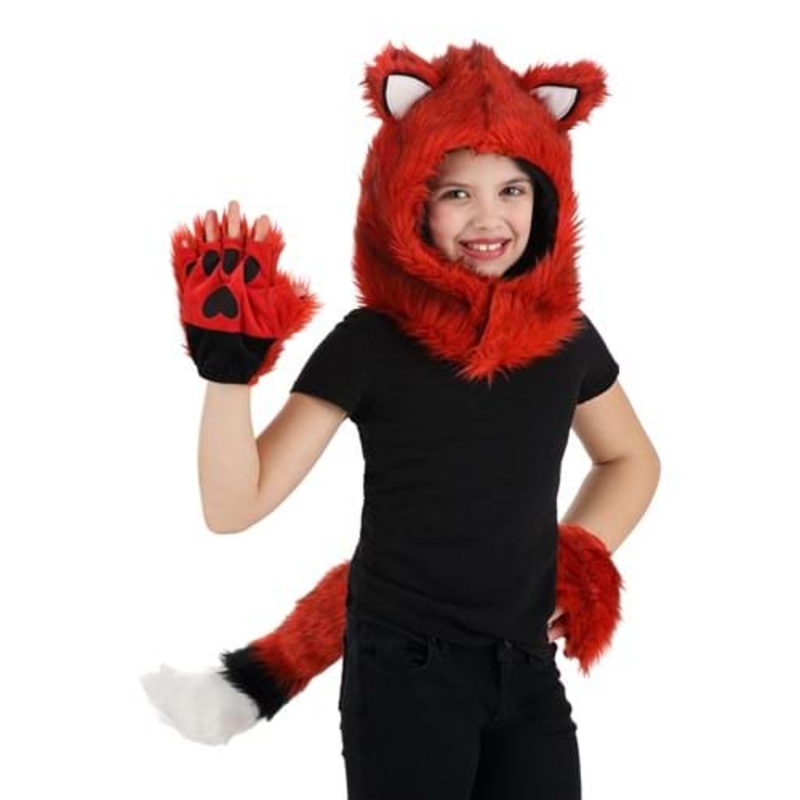 Fox Hood, Hands & Tail Accessory Costume Kit Standard
