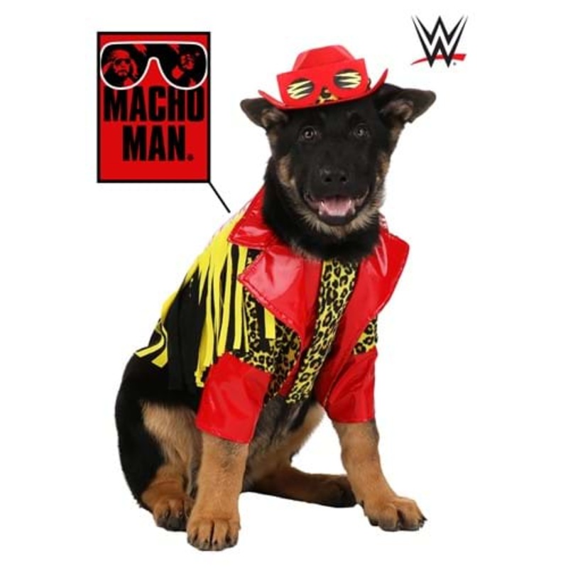 Macho Man Pet Costume for Dogs S