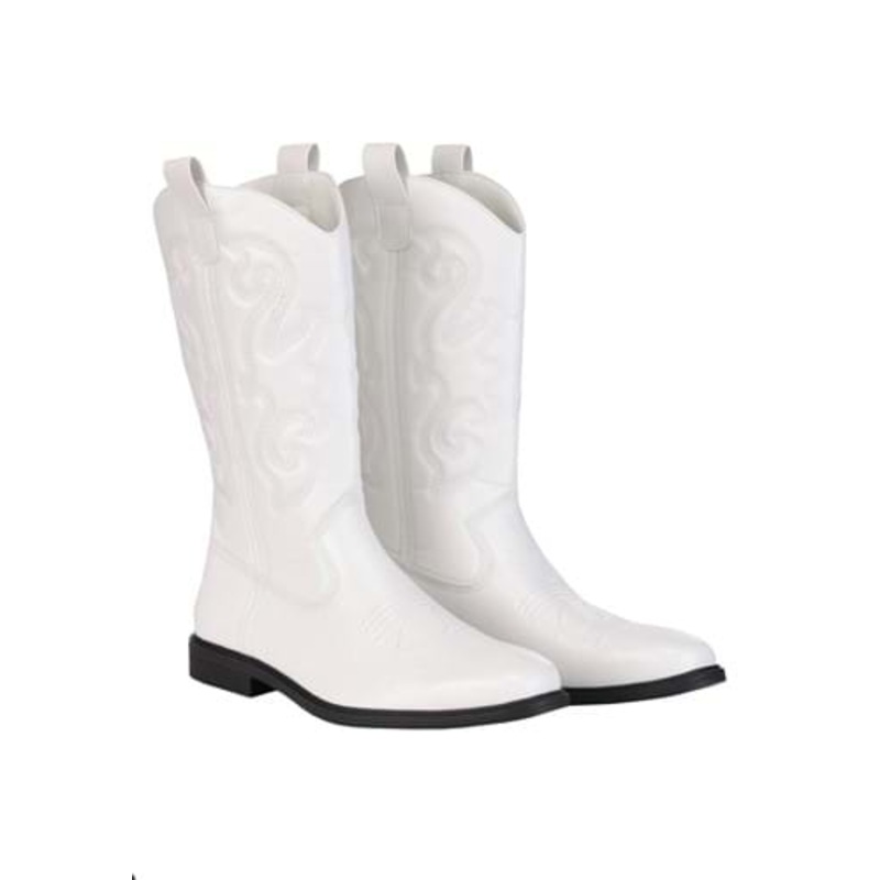 Men's White Cowboy Costume Boots Size 8
