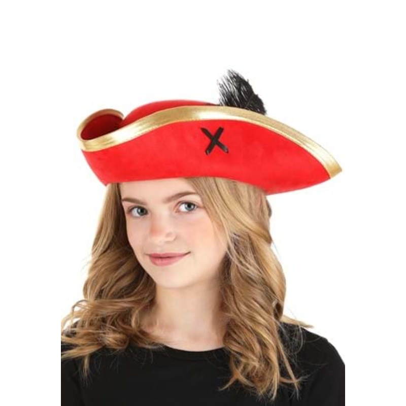 Pirate Red Skull and Crossbones Costume Hat for Kids Standard