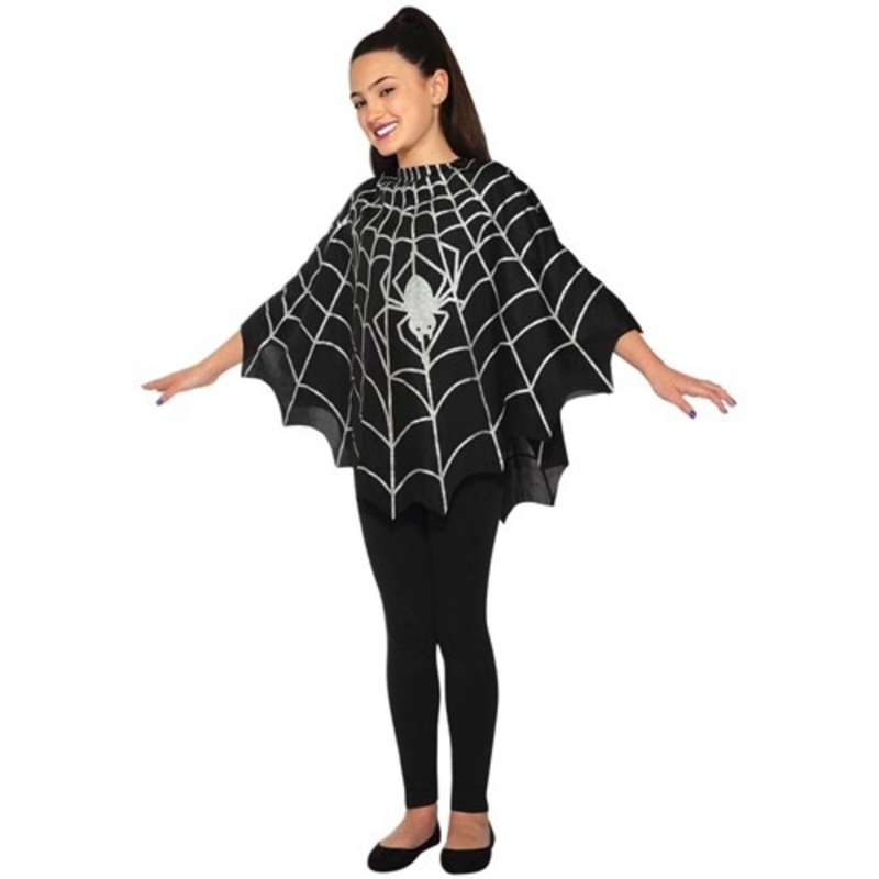 Black Spider Poncho Costume for Kids