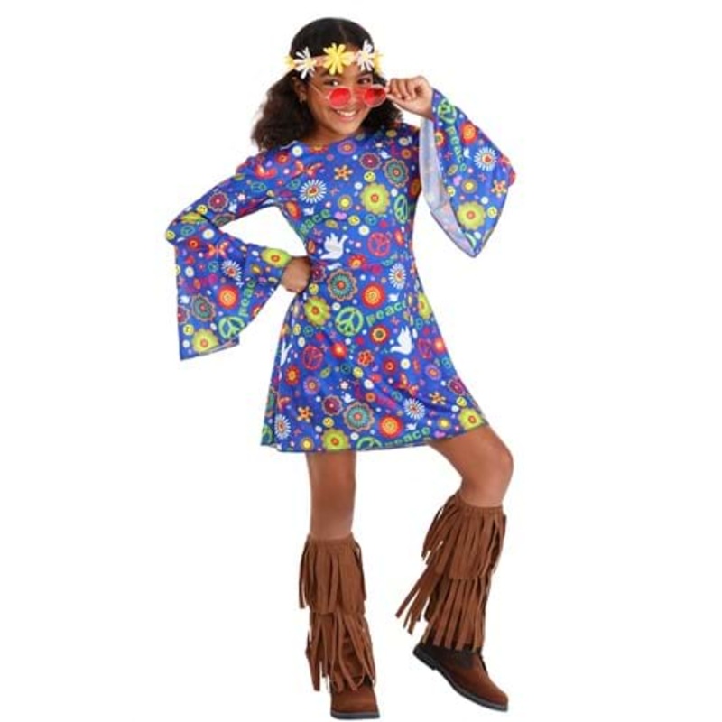 Girl's Flower Power Hippie Costume Dress