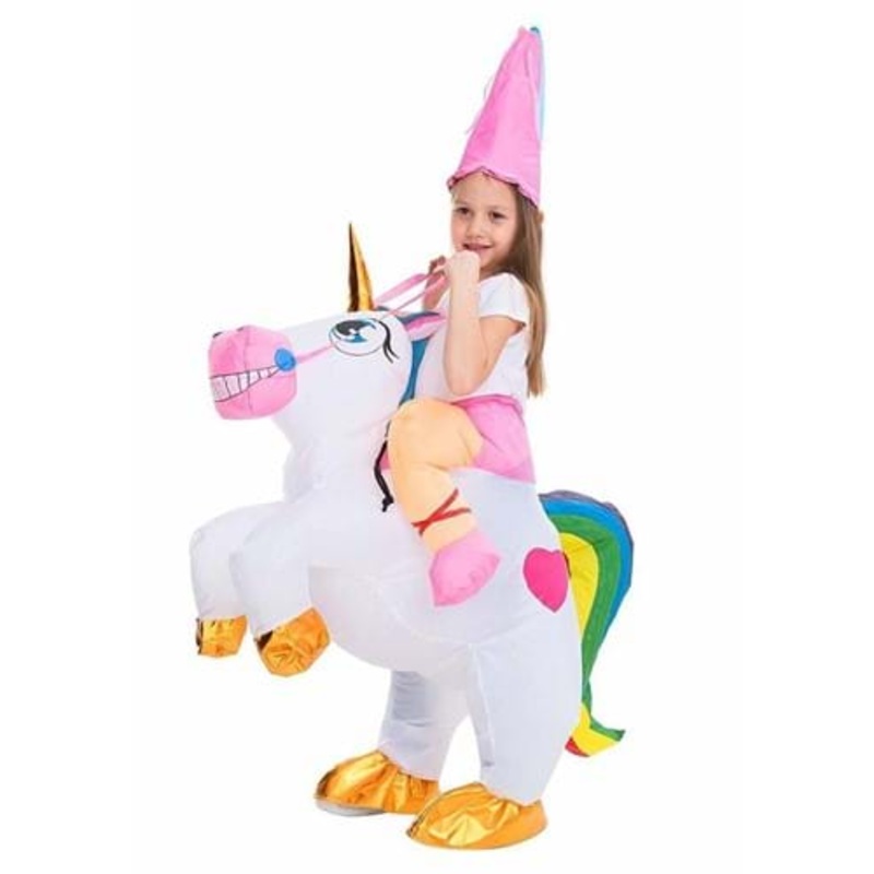 Inflatable Unicorn Ride-On Costume for Kids
