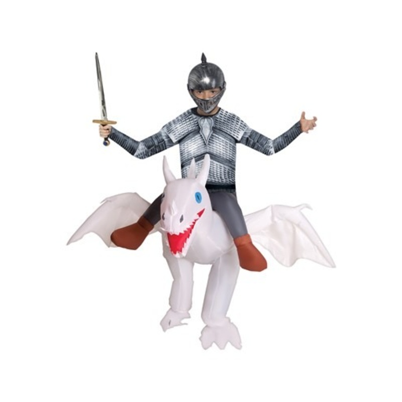 Inflatable White Ride on Dragon Child Costume