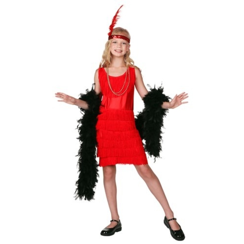Red Fringe Kid's Flapper Costume