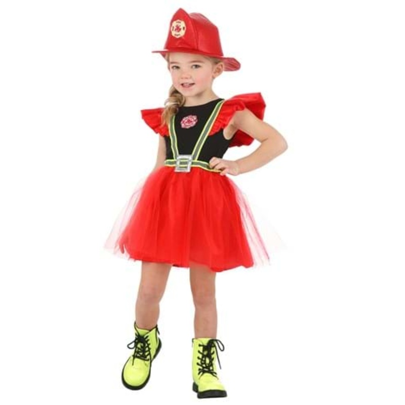 Frilly Firefighter Toddler Costume Dress