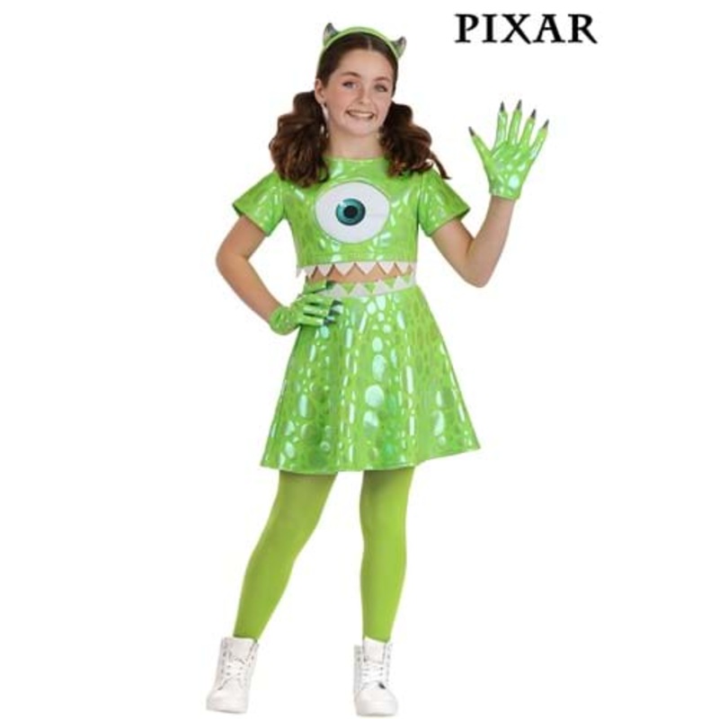 Girl's Pixar Monsters Inc. Mike Wazowski Costume