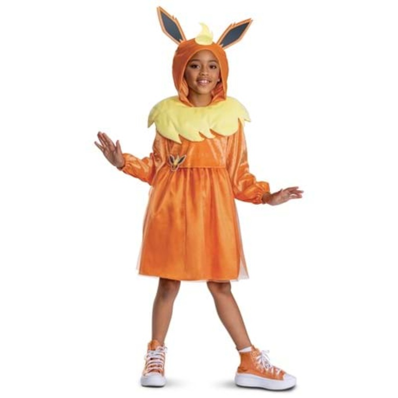 Girl's Pokmon Flareon Hooded Costume Dress
