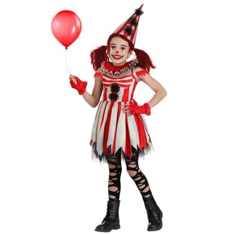 Girl's Sinister Circus Clown Costume
