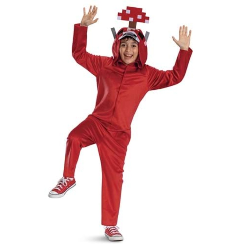Kid's Minecraft Mooshroom Hooded Jumpsuit Costume