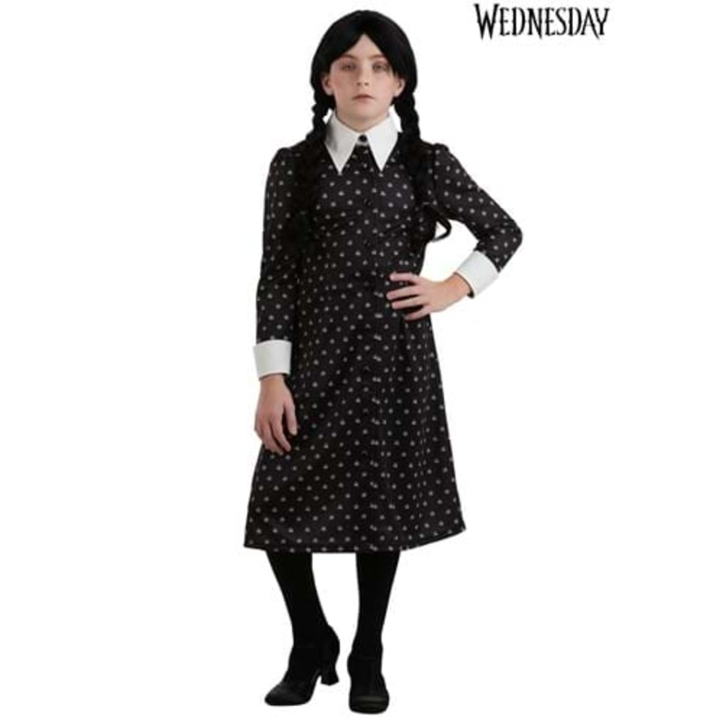 Wednesday Addams Polka Dot Girl's Costume Dress