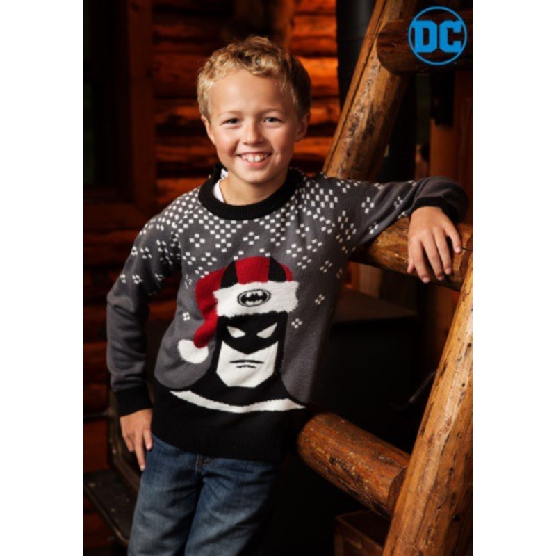 Batman Holiday Hat Kids Ugly Christmas Sweater 3T