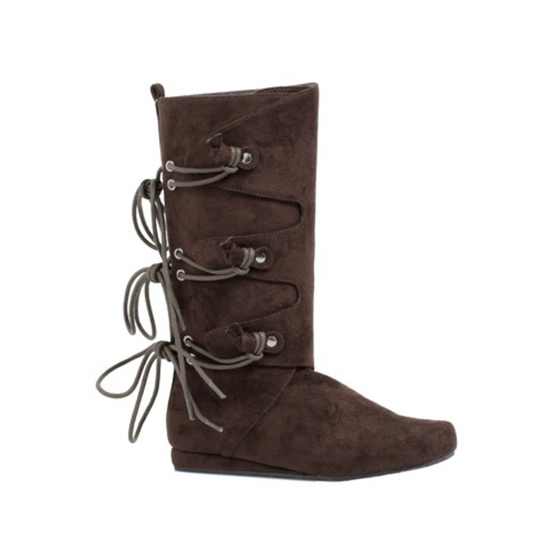 Brown Renaissance Costume Boots for Kids Small (11-12)