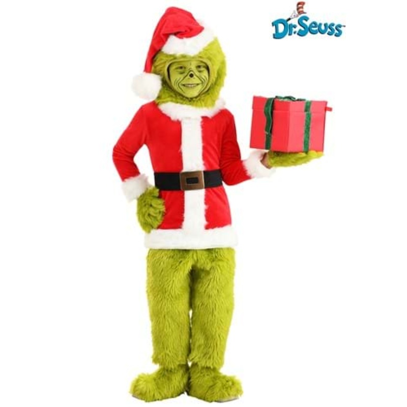 Dr. Seuss Grinch Santa Open Face Costume for Toddlers 18MO