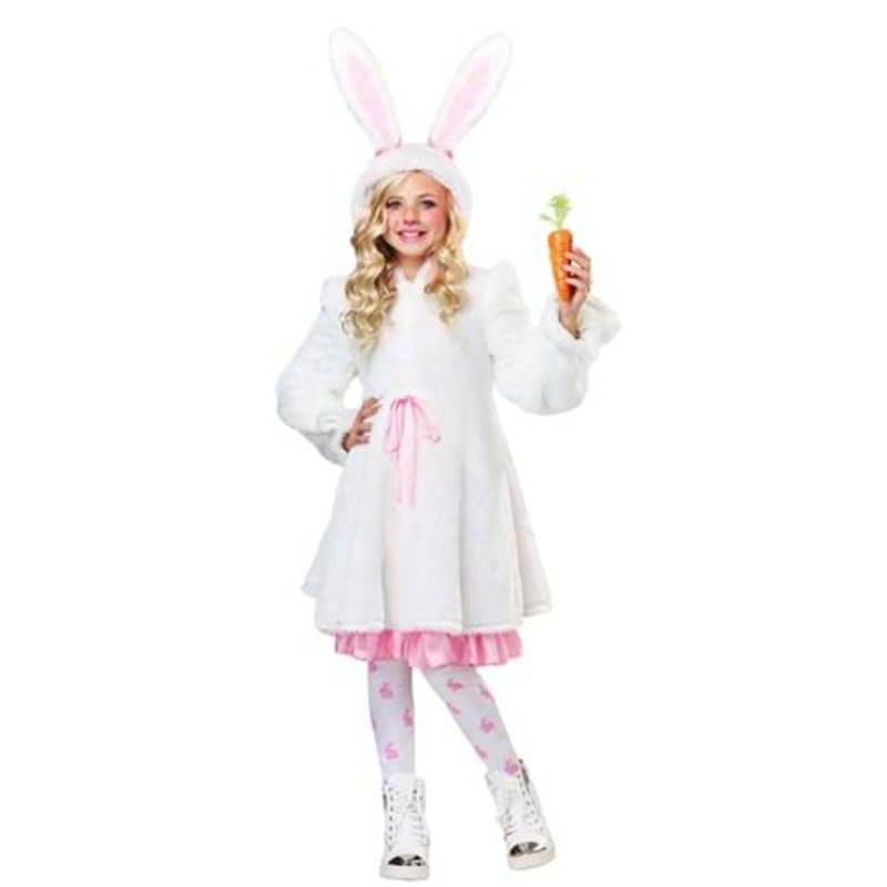 Fuzzy White Rabbit Girl's Costume X-Large