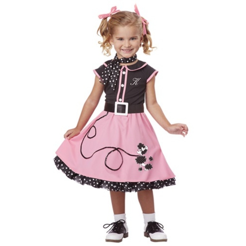 Girl's 50's Poodle Cutie Toddler Costume Dress Medium (3T-4T)