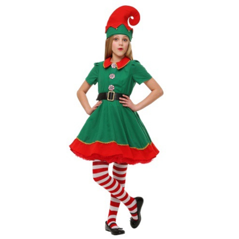 Girls Holiday Elf Costume X-Small