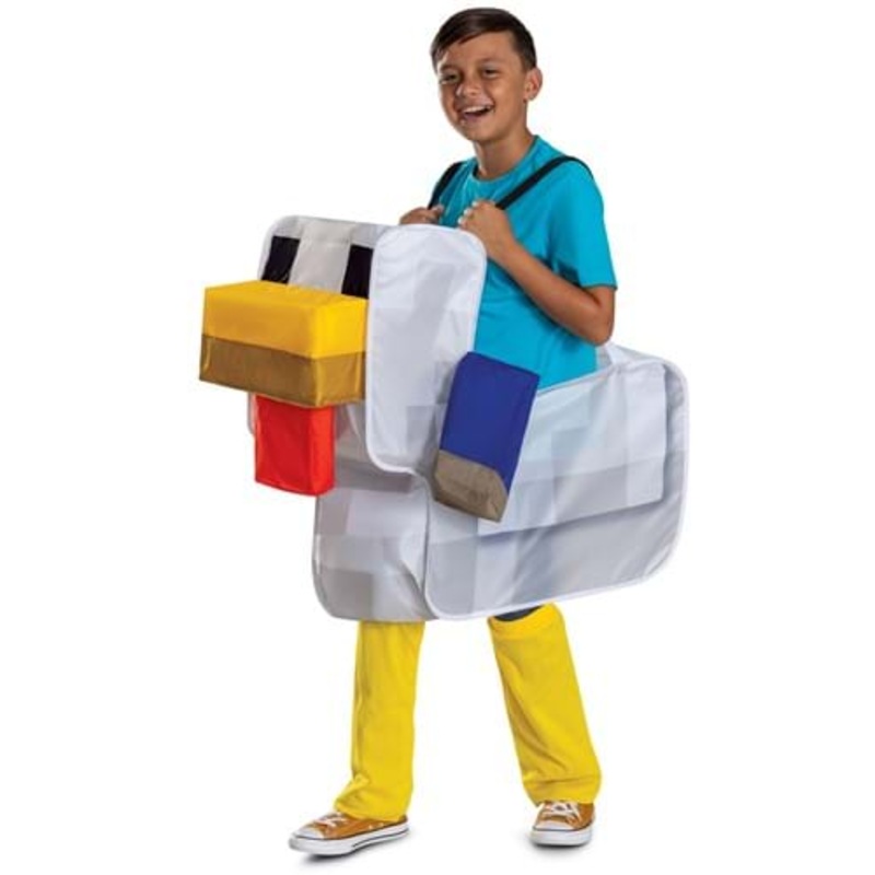 Kid's Classic Minecraft Chicken Jockey Pop Out Ride Costume