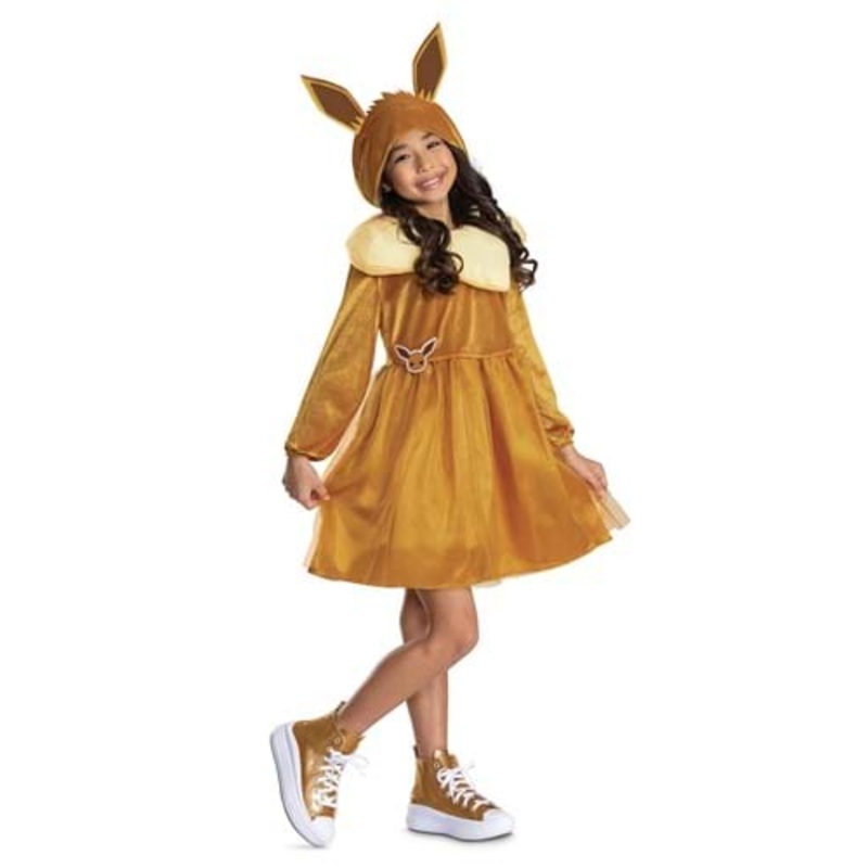Pokmon Eevee Hooded Costume Dress for Girls
