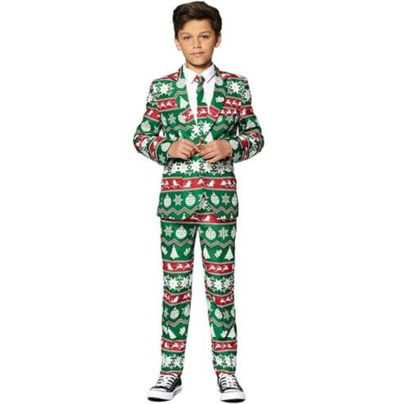 Suitmeister Christmas Green Nordic Suit for Boys Medium