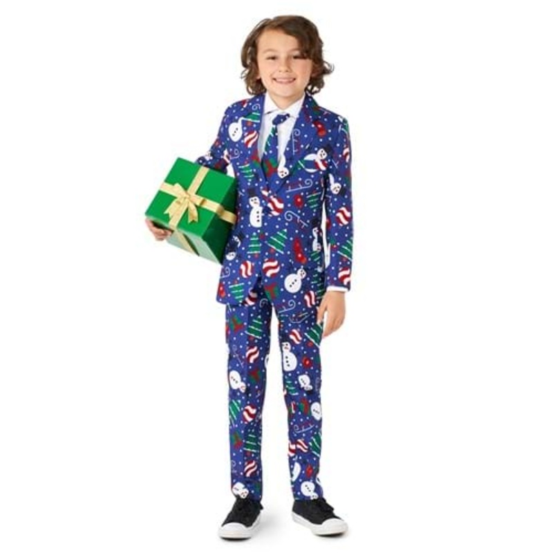 Suitmeister Christmas Snowman Boy's Blue Suit Large