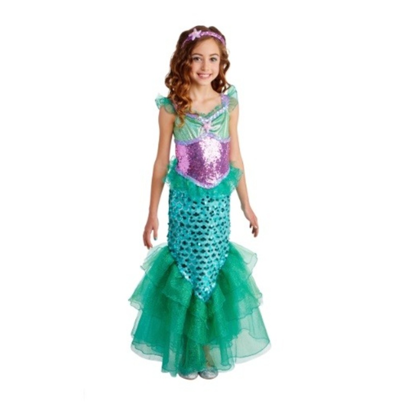Blue Seas Mermaid Deluxe Girls Costume. Medium