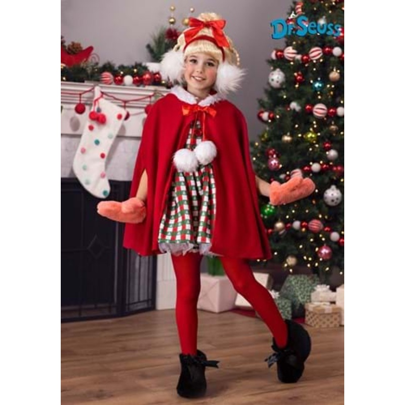 Dr. Seuss Storybook Cindy Lou Who Girl's Costume Dress X-Small