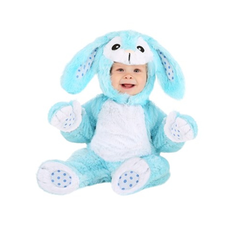 Fluffy Blue Bunny Baby Costume 0/3 Months