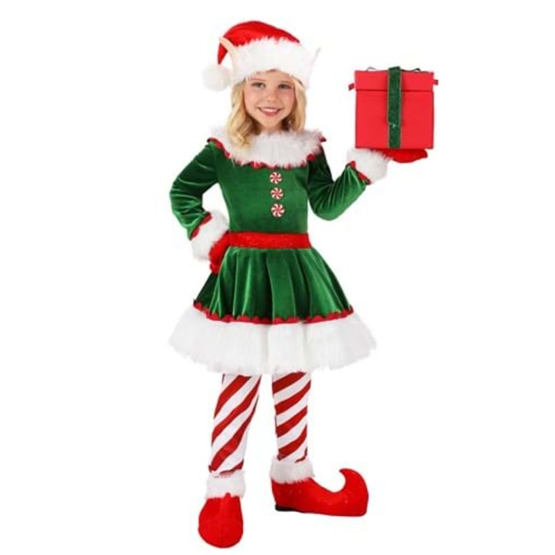 Girl's Christmas Elf Toddler Costume 2T