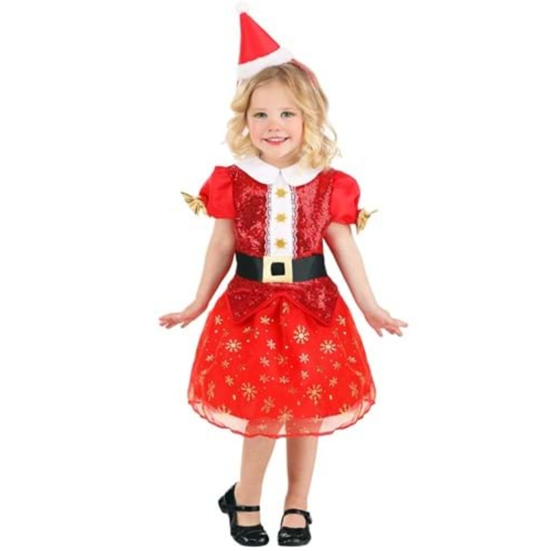 Girl's Toddler Christmas Santa Costume Dress 4T