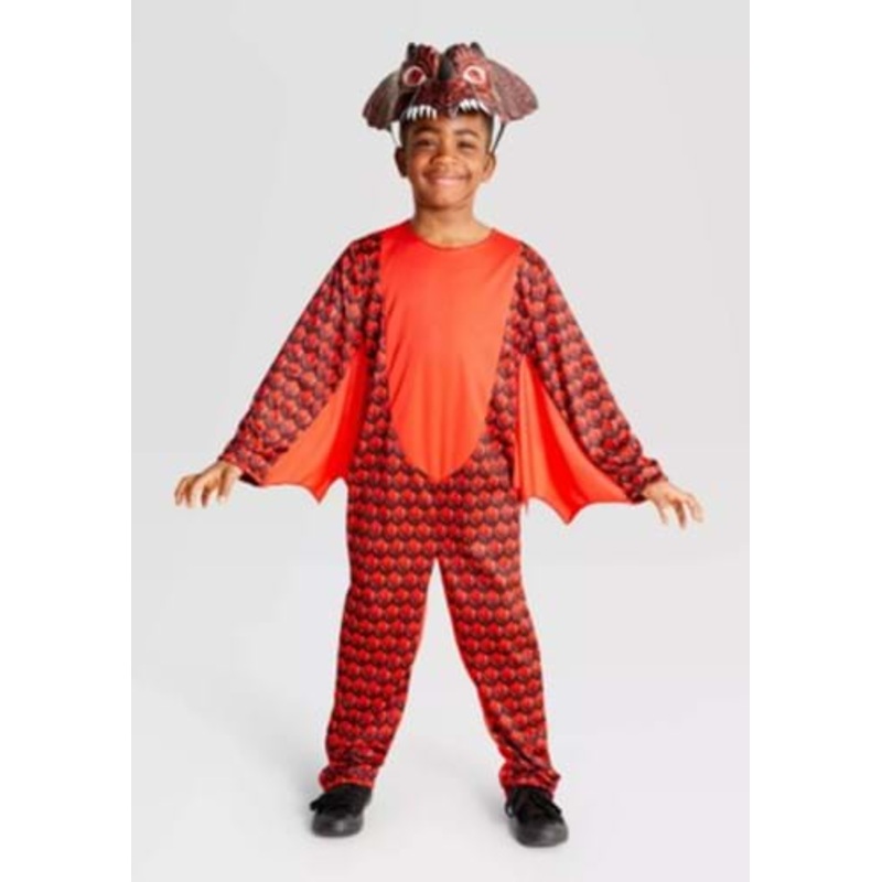 Red Fiery Dragon Kids Costume Medium