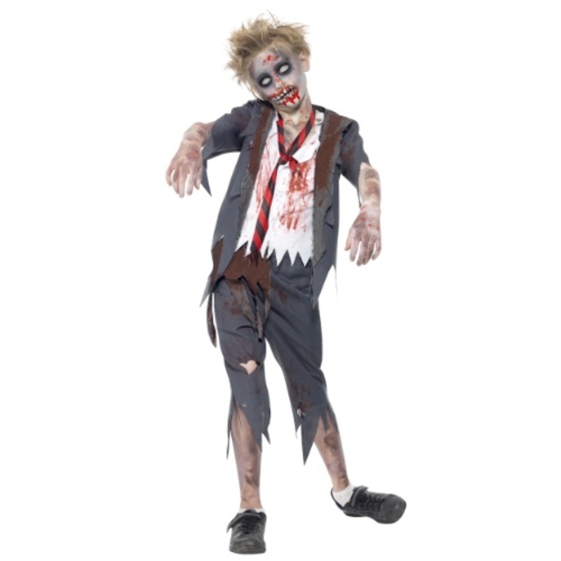 Boys Zombie School Uniform Costume Large