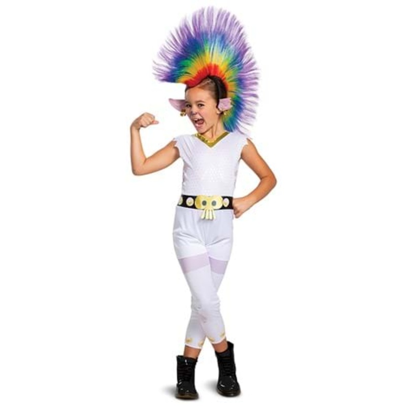 Classic Trolls Barb Rainbow Costume with Wig 3T/4T