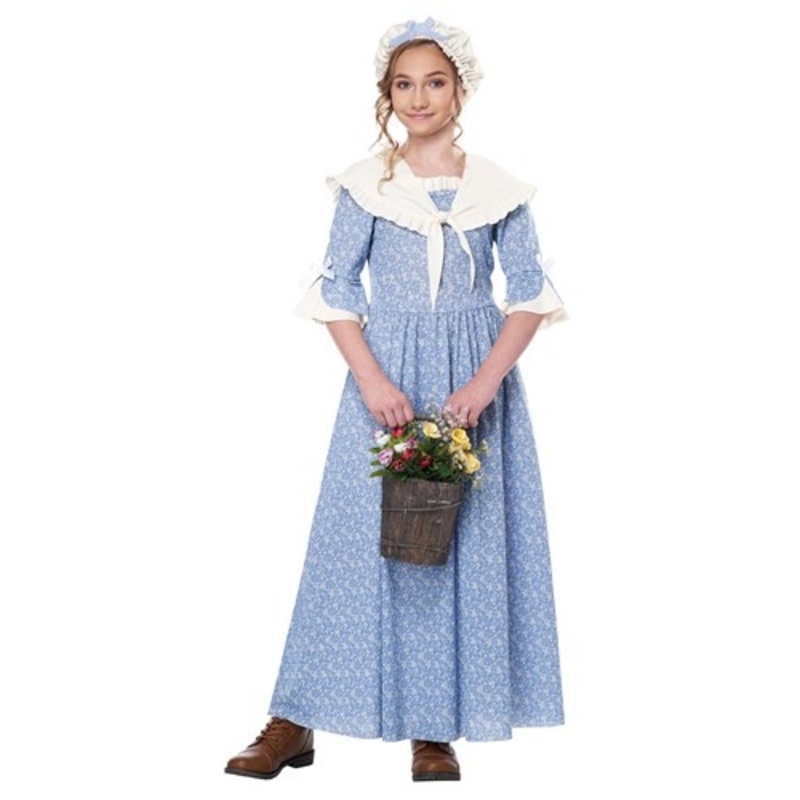 Colonial Village Girl Costume for Kids Medium
