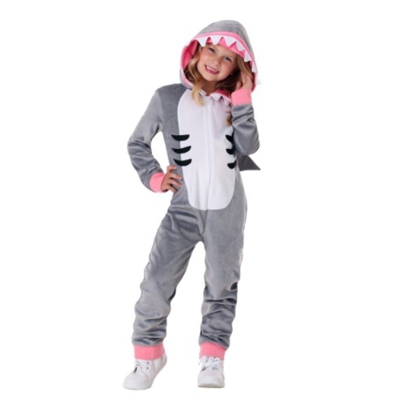 Girl's Cozy Shark Costume X-Small