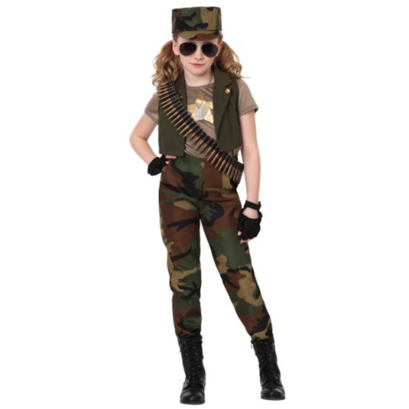 Girl's Military Commander Costume Medium