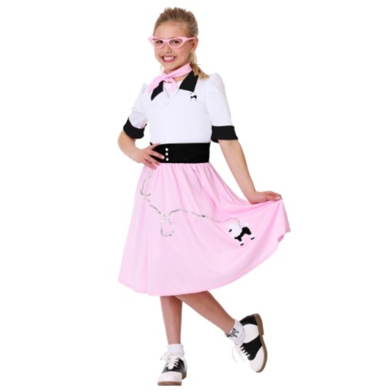 Girl's Sock Hop Pink Sweetheart Costume Medium