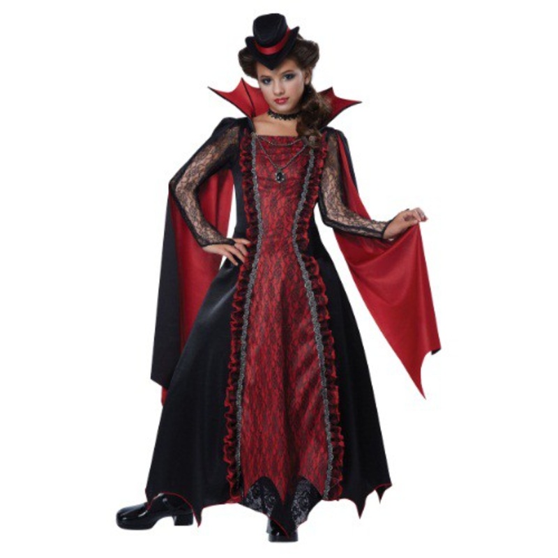 Girls Victorian Vampira Costume Large