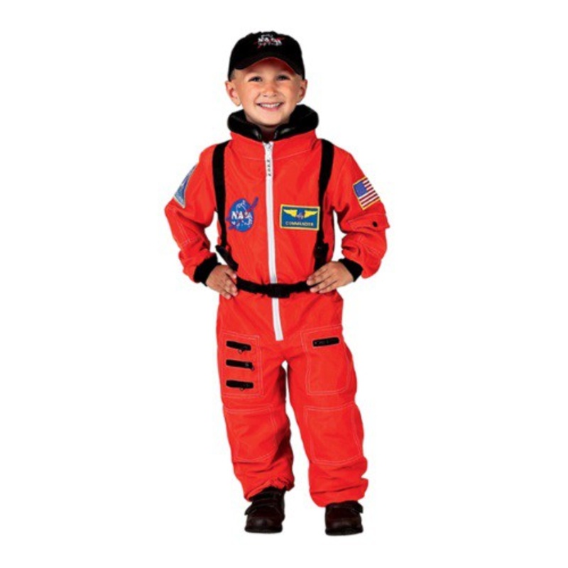 Kids Orange Space Astronaut Costume Size 8