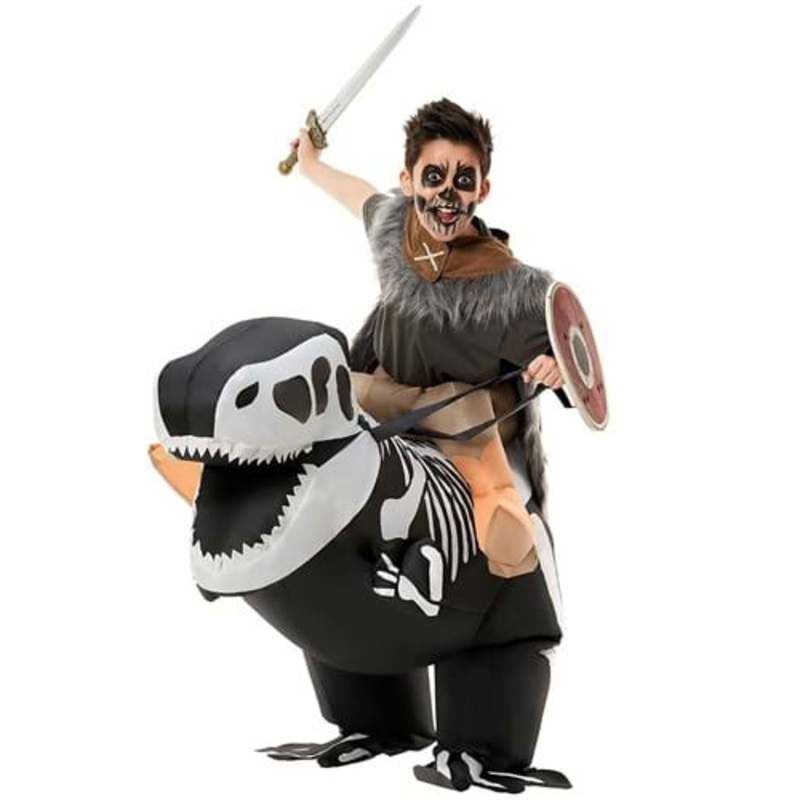 Skeleton T-Rex Ride On Inflatable Costume for Kids Standard