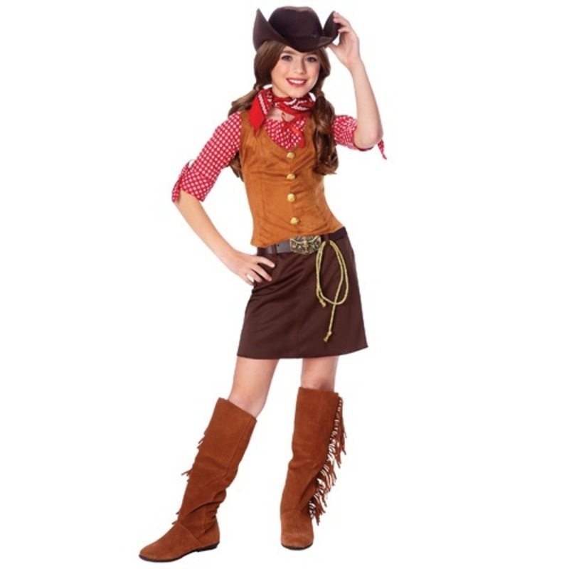 Wild West Gun Slinger Costume for Girls Small (4-6)