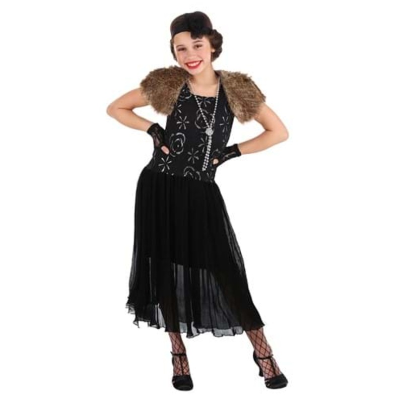 Charleston Flapper Costume Dress for Girls Medium
