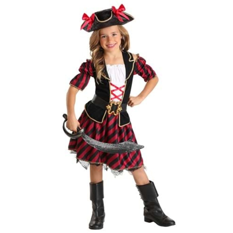Girl's Seven Seas Pirate Costume Dress Small