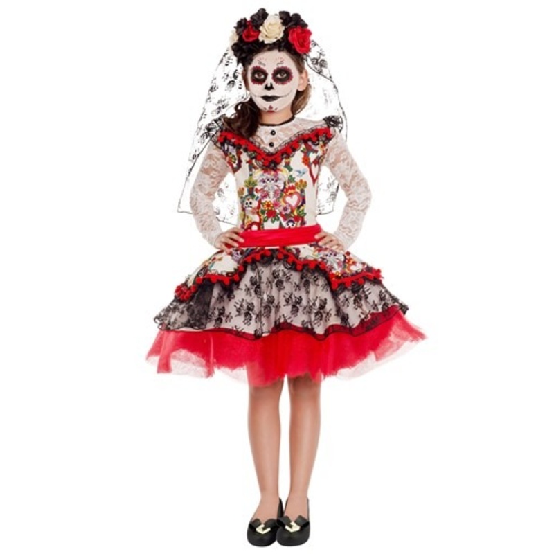 Girl's Sugar Skull Princess Costume Medium