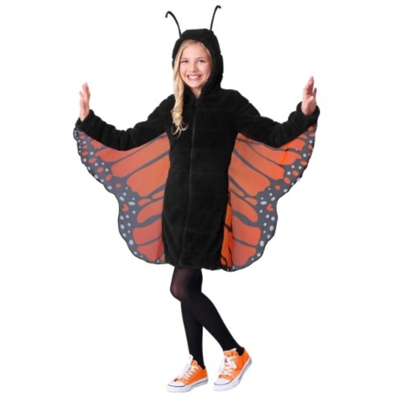 Girls Cozy Monarch Costume Medium