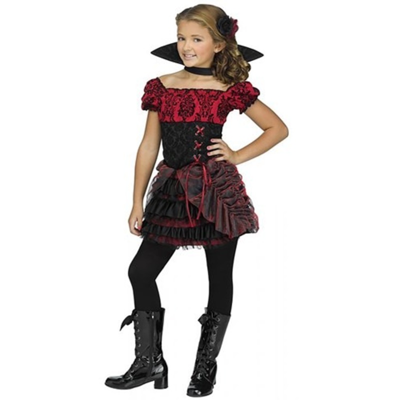 Girls La Vampira Costume Large
