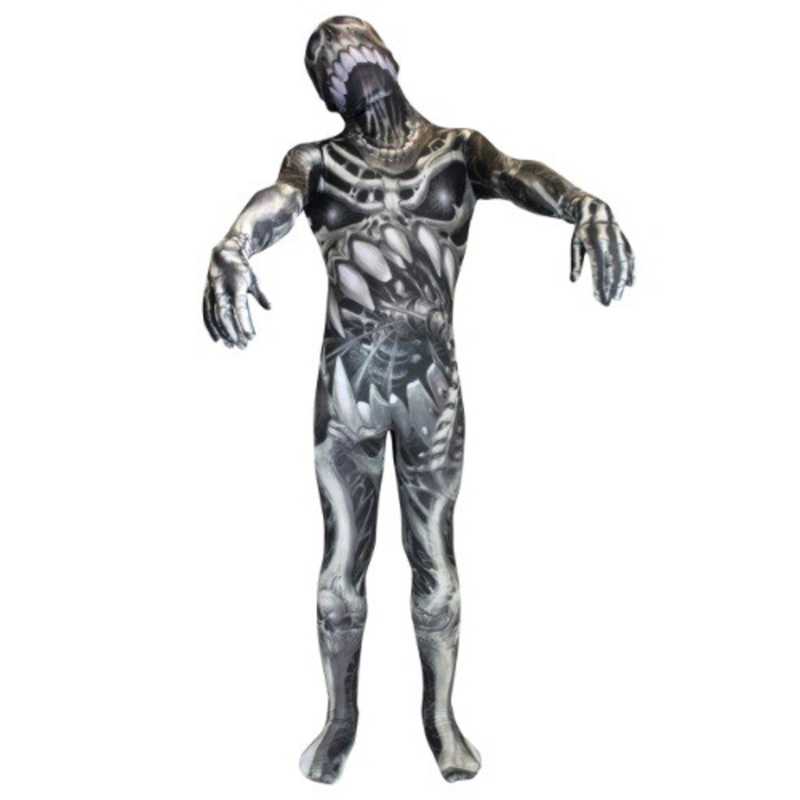 Kid's Skull and Bones Skeleton Morphsuit Costume Large